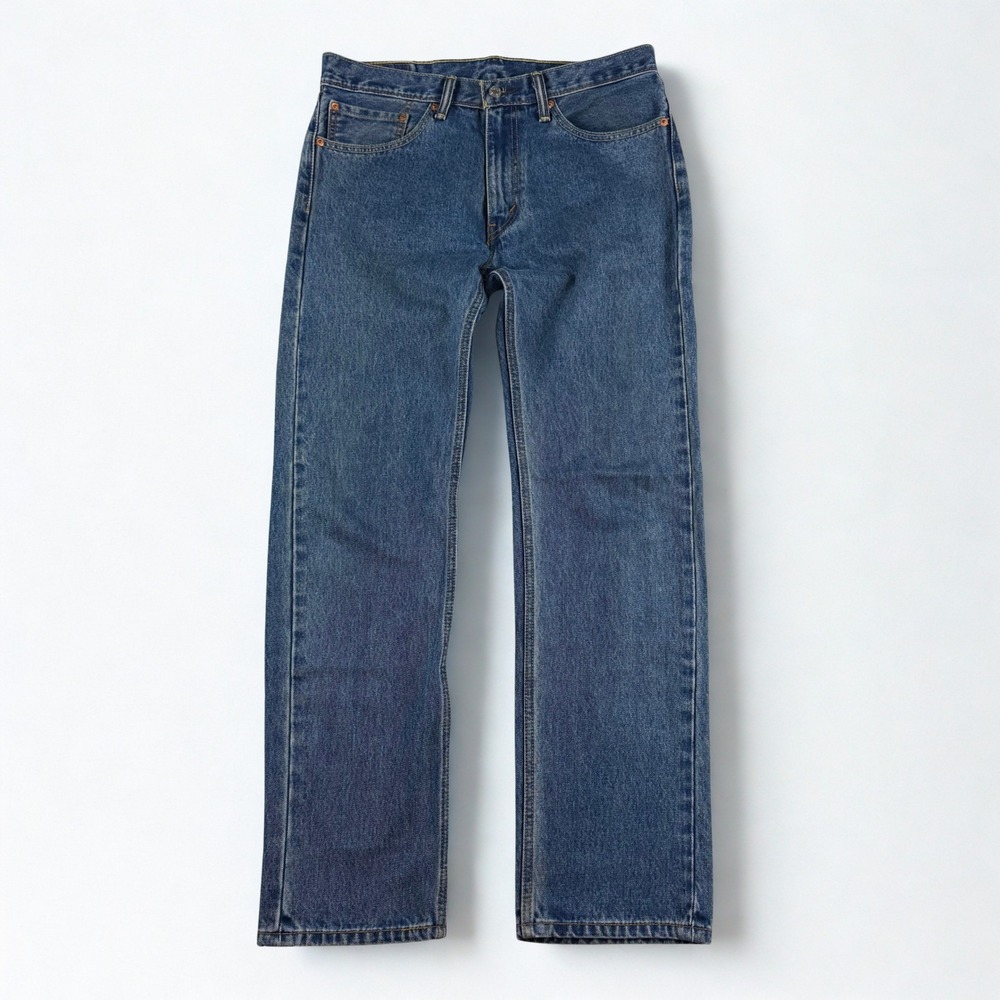 Levi's 505 Regular Fit Mens 33x34 Blue Straight Leg Denim Jeans Classic American